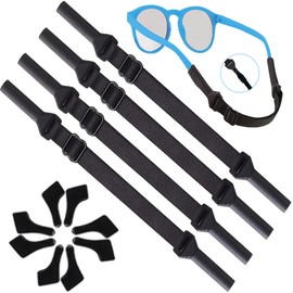 AURAADORN Kids Glasses Strap for Boys, 4 Pack Toddler Glasses Strap for Kids(6.5-10"),4 Pair Eye Glass Ear Gripper-Eyeglass Ear Grips (4-Pack Black)