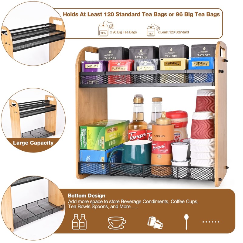 ITHSKUILL Tea Bag Organizer, Large Capacity Tea Organizer for Tea