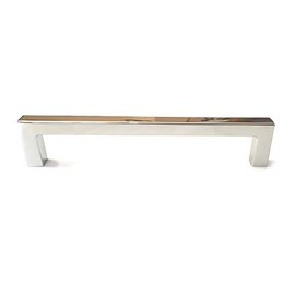 French Furniture Fittings Polished Chrome Kitchen Cabinet D Pull Handles - Set of 6 Cupboard Drawer Bedroom Furniture Bow boss Handles (128mm Between fixings)