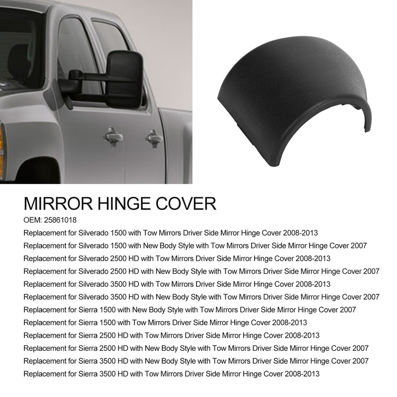 Car Exterior Door Side Mirror Hinge Cover Cap 25861018 Replacement