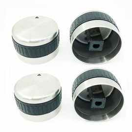 GRILLJOB Stainless Steel 304 Gas Grill Control Knob, 4 Pack Gas Burner Replacement Knobs, Fits BBQ Gas Grills with 8 mm D Shaped Valve Stem