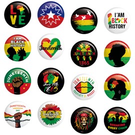 48PCS Juneteenth Button Freedom Day Decorations – Independence Pin Souvenirs Patriotic Lapel Badge Party Supplies Favors