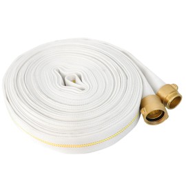 Fire Hose,1-1/2" ID X 100 FT, 450PSI Burst Pressure, Industrial Fire Hydrant Hose with NST/NH Brass Couplings for Indoor Use