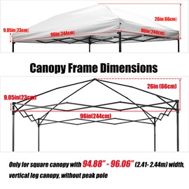 8x8 Canopy Replacement Top, Replacement Cover for 8x8 Pop Up Canopy Tent (Top Cover Only) White