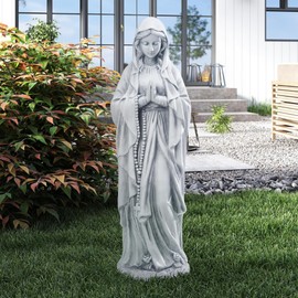 JXNCJXZG Virgin Mary Praying Statue 29.3 Inch Tall Religious Decorations Statue Outdoor Garden Clearance for Home Lawn Yard Patio Hallway Decor Sculpture Magnesium Oxide Stone
