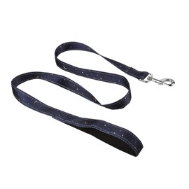 Eco Chic Recycled Dog Lead Double Sided Reflective Machine Washable Pet Leash (Stars and Moons Navy Small)