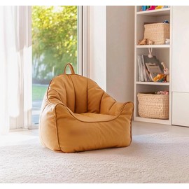 ISAENNE Kids Bean Bag Chair Cover (No Filler),Yellow Zipper Bean Bags Chair Cover,Memory Foam Fillable Beanbag Chair Cover,Suitable for Children,19.7" * 19.7" * 17.7"