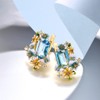 Santuzza 925 Sterling Silver Daisy Butterfly Earrings Blue Glass Enamel