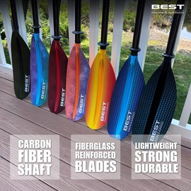 Best Marine and Outdoors Kayak Paddle, Carbon Fiber Shaft & Fiberglass Reinforced Polypropylene Blades, 220cm, 234cm, 250cm, Lightweight Kayak Paddles for Adults, Oars & Accessories