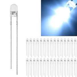 Hi-FIELD Ultra Bright LED White 3mm 18000mcd 20mA 30° Artillery Type Light Emitting Diode 30pcs