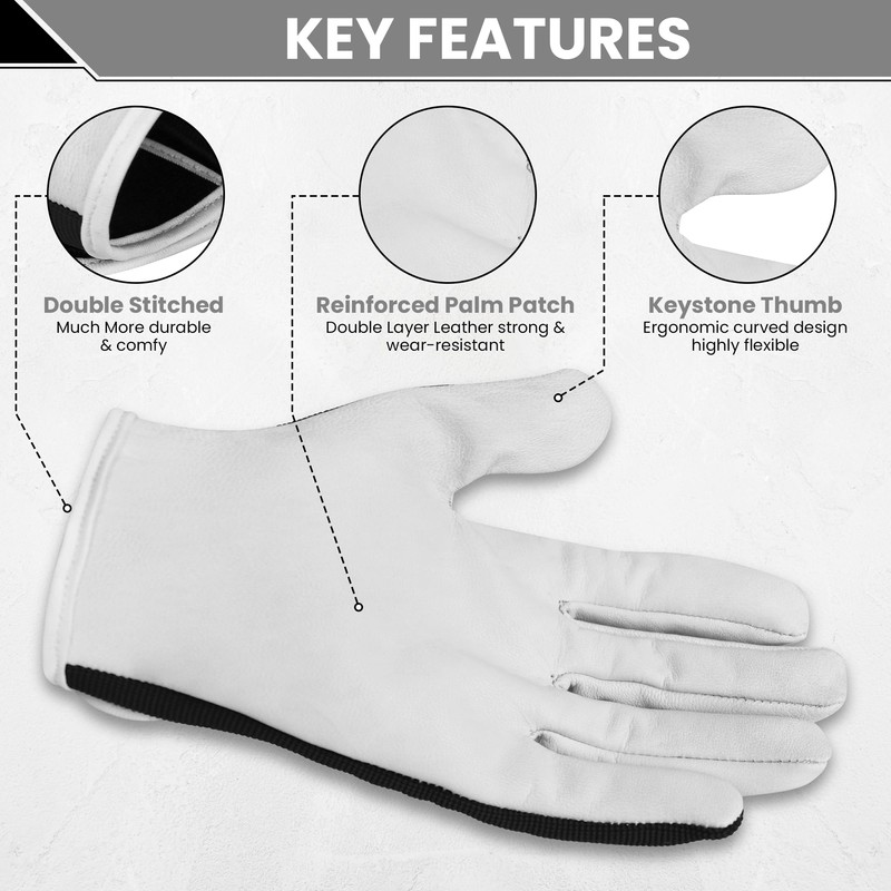 STONELIGHT Unisex Gardening Gloves Made with Leather & Spandex -
