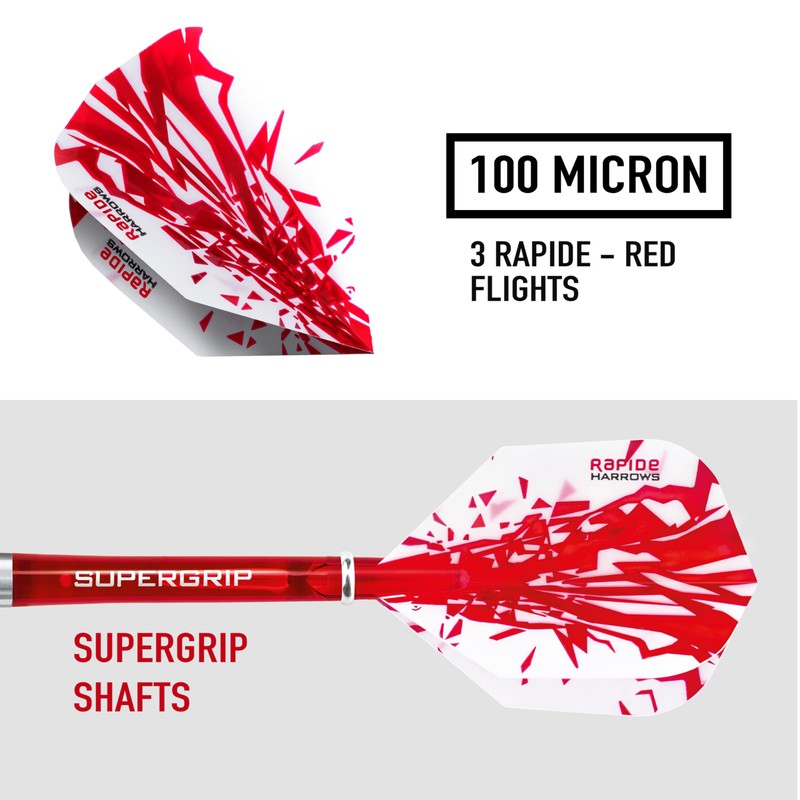 Harrows Rapide 90% Tungsten Steel Tip Darts Set (25g), High