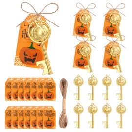 24 abrebotellas de cerveza de Halloween, regalos a granel, 4 tipos de abrebotellas de expresión de calabaza, llaveros, decoración con tarjetas y cuerdas, para decoración del hogar, suministros de