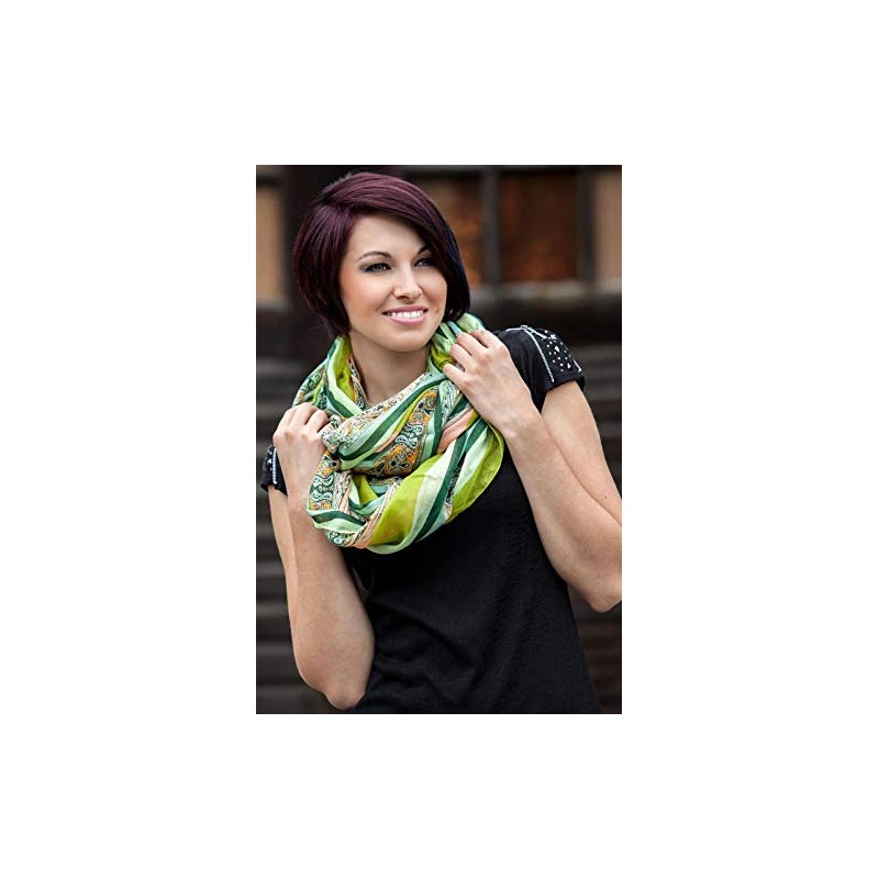styleBREAKER loop tube scarf with stripes and paisley pattern 01018004,