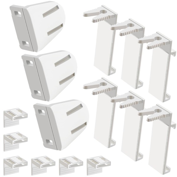 SWTYExt Pack of 6 Clamp Supports for Double Roller Blind