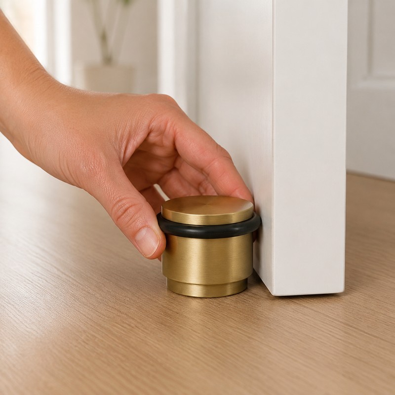 Brass Door Stopper - Matte Gold, Antique Bronze & Nickel