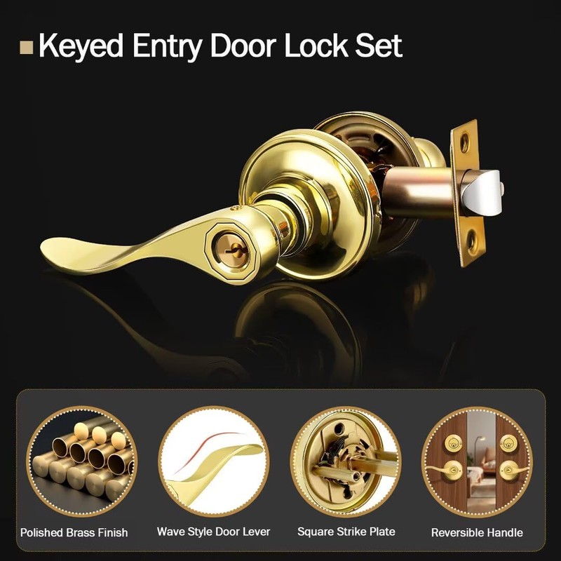 NIZADO Keyed Alike Door Lock Sets with Single Cylinder Deadbolt,