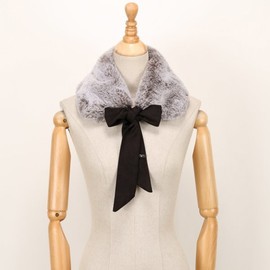 Lara 라라 포그니퍼 리본 컬러 스카프-다크그레이(LALAF261) LALA Fogner Ribbon Color Scarf - Dark Gray (LALAF261)