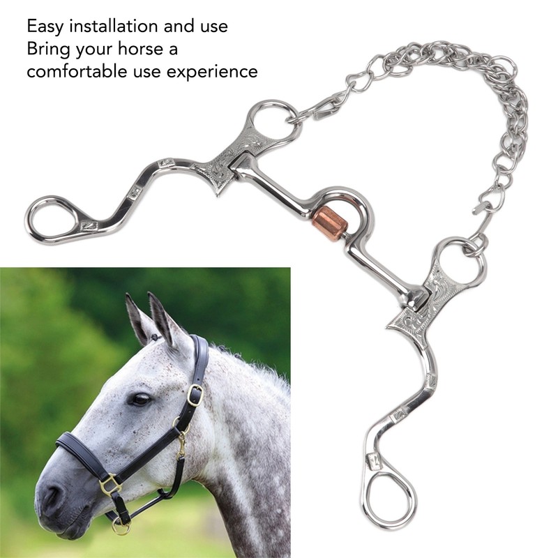 120mm Horse Mouth Snaffle with Chain Stainless Steel Horse Bit