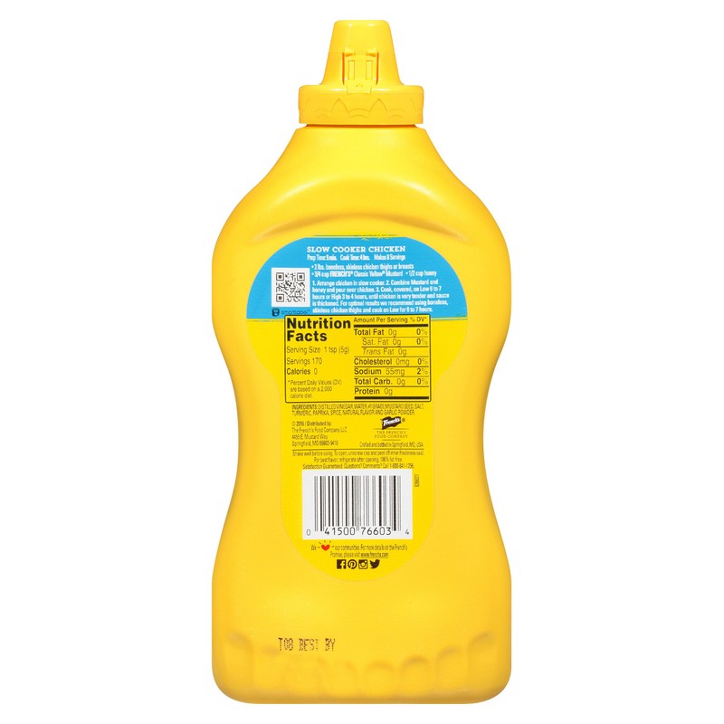 French's Classic Yellow Mustard Squeeze Bottle, Family Size, 30 oz,