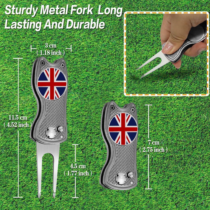FINGER TEN Golf Divot Repair Tool Switchblade with Ball Marker
