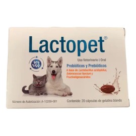 Lactopet Oral 20 Cápsulas Lactobacilos Probióticos Y Prebió