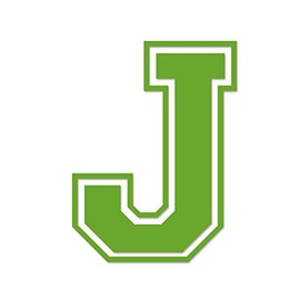 Applicable Pun Varsity Letter J - Vinyl Decal for Outdoor Use on Cars, ATV, Boats, Windows and More - Lime Green 10 Inches Tall