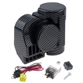 DriSentri Air Horn for Trucks, Compact Snail Electric Train Horn, 12V 150DB Car Horn Kit Super Loud Horn with Wiring Harness for Any 12V Vehicle Motorbike Truck Boat Pickup