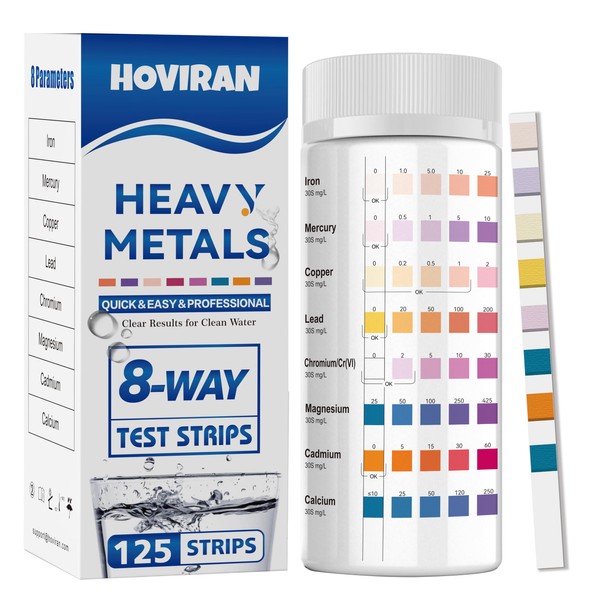 HOVIRAN 8 Way Heavy Metals Water Test Strips -125 ct