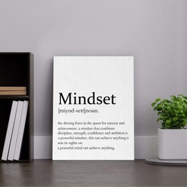 HONLUNG Inspirational Wall Art Decor, Mindset Definition Canvas Wall Art Prints 11x14 Inch, Decor For Home Bedroom Living Room Office