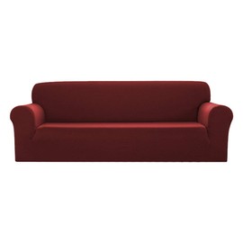 Sapphire Home 2pc SlipCover Set for Sofa Loveseat Couch, Form fit Stretch & Wrinkle Free, Furniture Protector Cover, Premium Fabric, Polyester Spandex, Slipcover Diamond 2pc, Burgundy