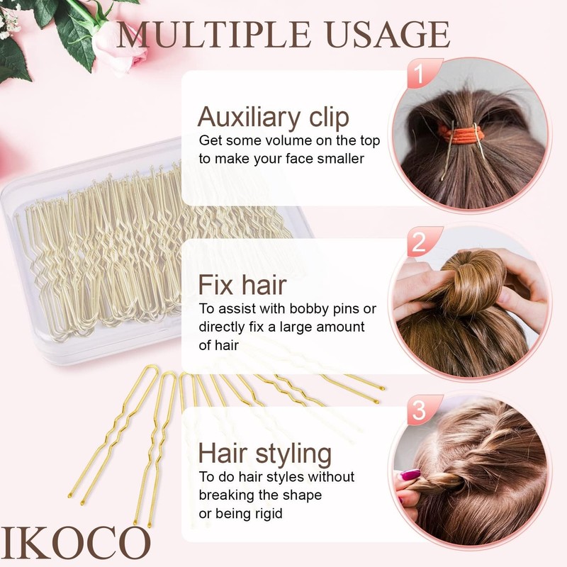 U Shaped Hair Pins, IKOCO 2.4inch Bun Hair Pins for