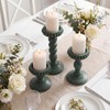 Mumufy 3 Set Wooden Candle Holders for Pillar Candles, Sage