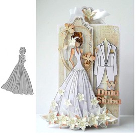 Long Skirt Girl Metal Die Cuts,Dress Suit Women Flower Cutting Dies Cut Stencils for DIY Scrapbooking Album Decorative Embossing Paper Dies for Festival Card Making