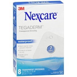 Nexcare Tegaderm Transparent Dressings Waterproof 2.375 x 2.75 In 8 EA