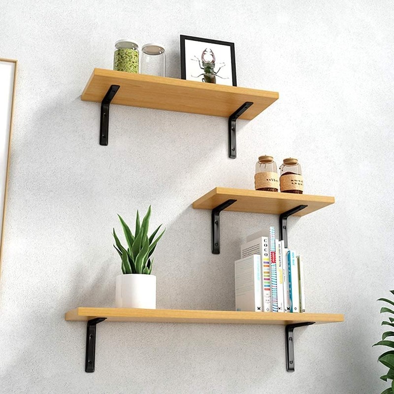 Shelf Brackets, 4 pcs Heavy Duty Wall Mounted Brackets, L