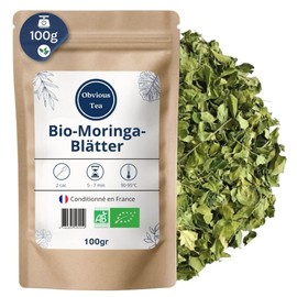 Loose Organic Moringa Leaves - Natural Superfood Rich in Minerals and Vitamins - Digestive Infusion - Aromatic Moringa Oleifera Lam - 100g Bag (50 Cups)