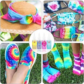 DIY Tie Dye Kits, Emooqi 32 Colours All-in-1 Tie Dye Set Contain 32 Bag Pigments, Rubber Bands, Gloves, Sealed Bag，Apron and Table Covers for Craft Arts Fabric Textile Party DIY Handmade Project