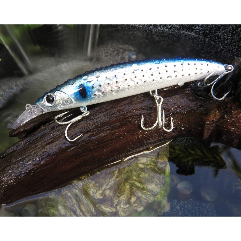 Blue Storm Lure, Sea Bass Lure, Fliramé, Floating Minnow, 110MD,
