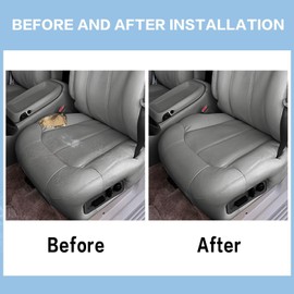 FZJDSD Gray Leather Driver Side Top Lean Back Replacement Seat Cover Compatible with Chevy Silverado 1999 2000 2001 2002