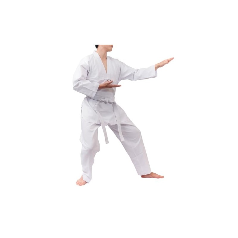 AAMA Student White V-Neck Taekwondo Uniform - 1