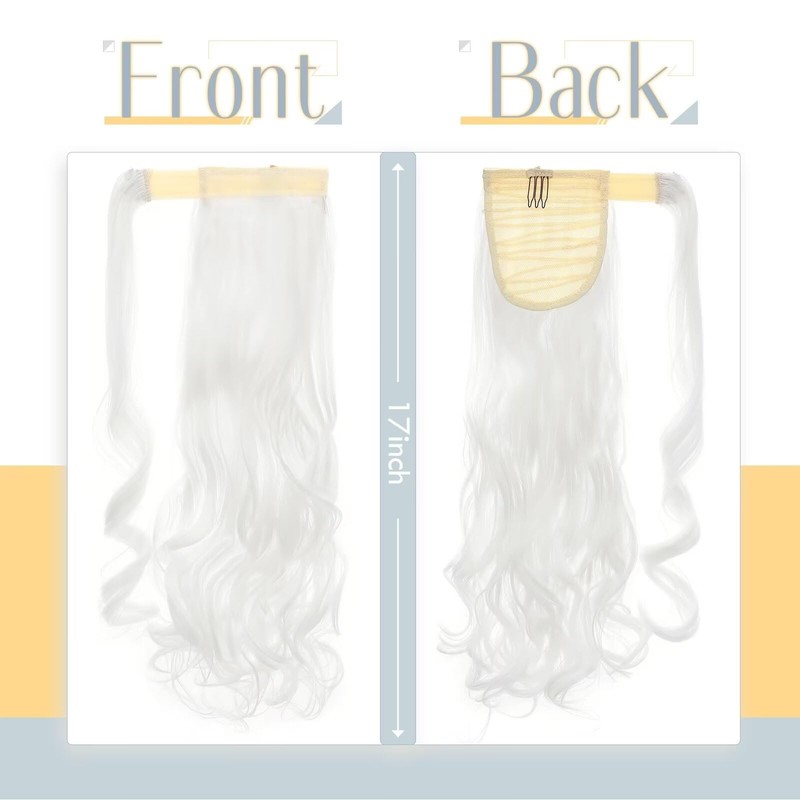 Silk-co Curly Pony Tail Hairpiece Clip in Hair Extensions 17inches