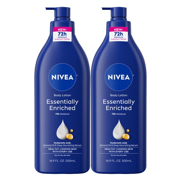 NIVEA Essentially Enriched Body Lotion for Dry Skin, Pack of