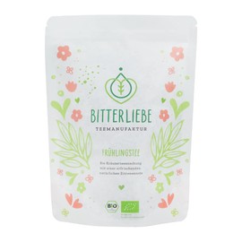 BitterLiebe® Teemanufaktur Frühlings Kräutertee lose 100g mit der Kraft der Bitterstoffe I Bitterkräuter, Holunder, Nanaminze, Zitronengras uvm. I ca. 60 Tassen
