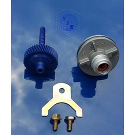 GM TURBO 700R4 350 TH350 4L60 AUTOMATIC TRANSMISSION SPEEDOMETER KIT 43 BLUE DRIVEN GEAR HOUSING, CLAMP & BOLTS