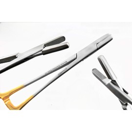 1EA Needle Holder Wire Twister with TC Inserts + Gold Handle Rings 8" German Stainless Steel (CYNAMED)