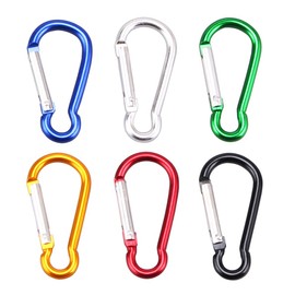 SAMLOO 30pcs Mini Aluminum Carabiner Spring Clip Hook Keychain for Camping Hiking Fishing Traveling Backpack Bottle (Colour)
