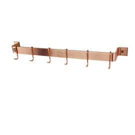 Enclume Handcrafted 30" Easy Mount Wall Rack w 6 Hooks, Brushed Copper