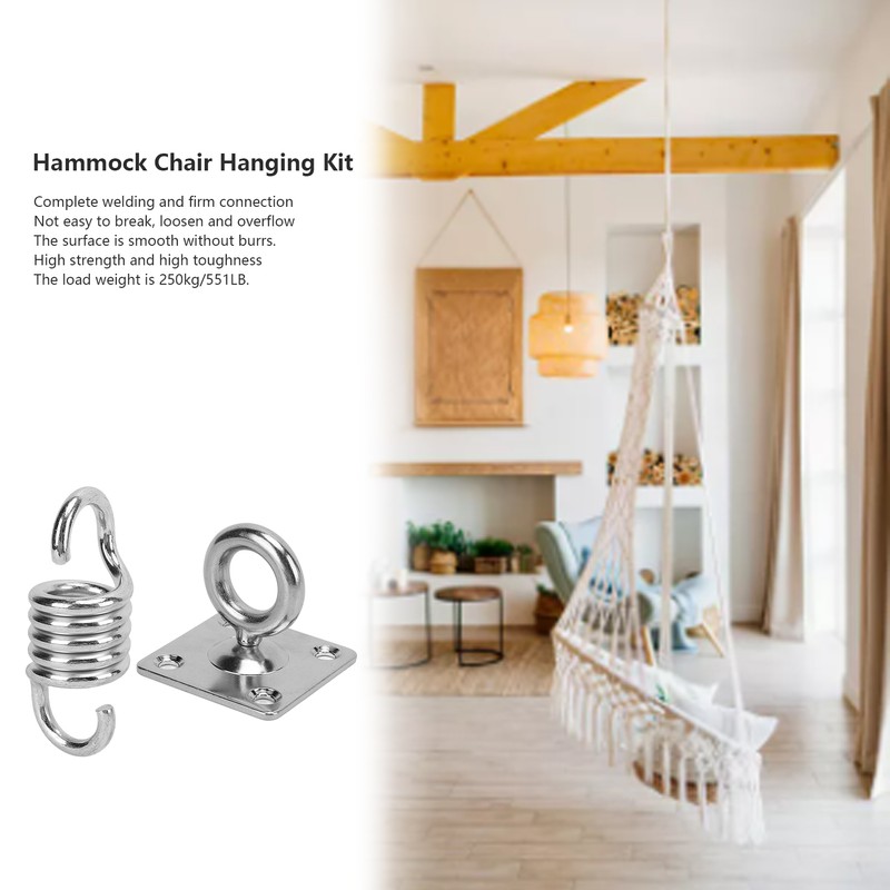 551LB Load Capacity Hammock Chair Hanging Kit Stainless Steel Swing