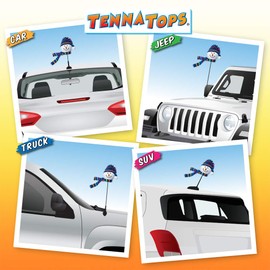 Tenna Tops Car Antenna Topper/Auto Mirror Dangler/Cute Dashboard Accessory (Snowman Blue Winter Hat)